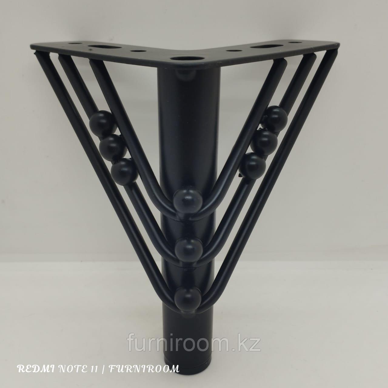 Ножка стальная для диванов и кресел,с бусинами,черный,15 см - фото 3 - id-p110020131