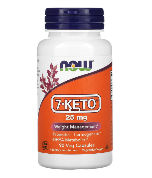 NOW Foods, 7-KETO, 25 мг, 90 растительных капсул