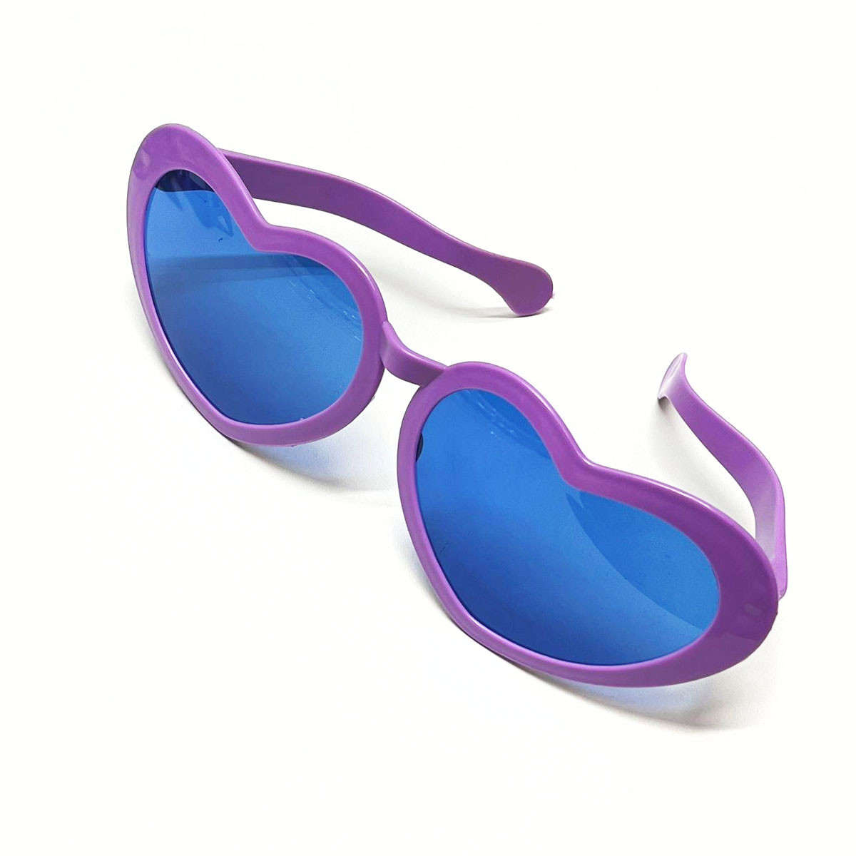 Огромные карнавальные очки "Сердечки" (фиолетовые с синими стеклами) - фото 2 - id-p48486141