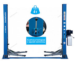 Подъемник 380V 2х стоечный 4т со снятием стопоров с одной колонны (синий) NORDBERG