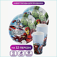 Набор одноразовой посуды "Мстители” Marvel (на 12 персон)