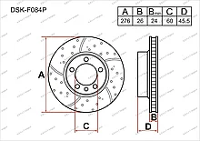 Тормозные диски  VAUXHALL  Astra  c 2009 по 2015  1.3 / 1.4 / 1.6 / 1.7 (Передние) PLATINUM