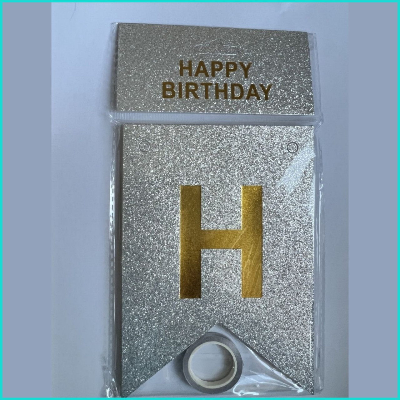 Гирлянда из флажков "Happy birthday" (серебристая) - фото 2 - id-p110036454