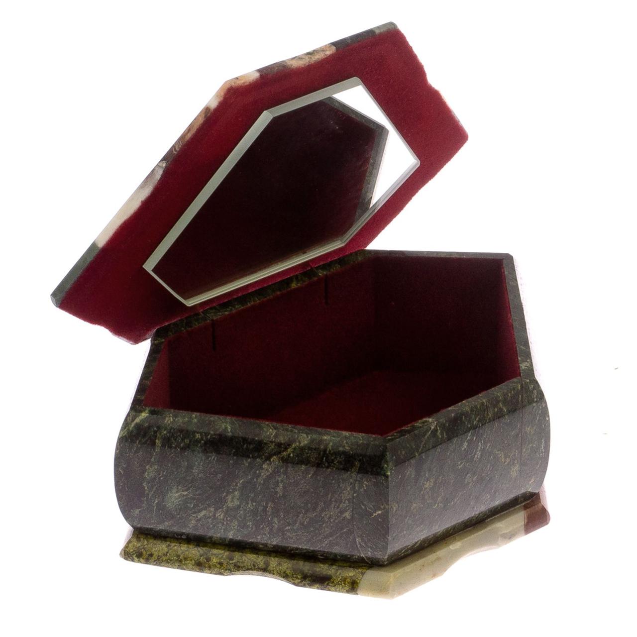 Шкатулка с мозаикой из камня "Колье" 19х12х7 см / шкатулка для ювелирных украшений / для хранения бижутерии / - фото 3 - id-p110042093