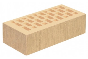 Кирпич лицевой желтый "Слоновая кость" с поверхностью Береста-2, фото 1