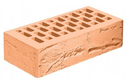 Кирпич лицевой желтый "Соломенный" с поверхностью Руст