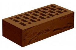 Кирпич лицевой "Коричневый" с поверхностью Руст