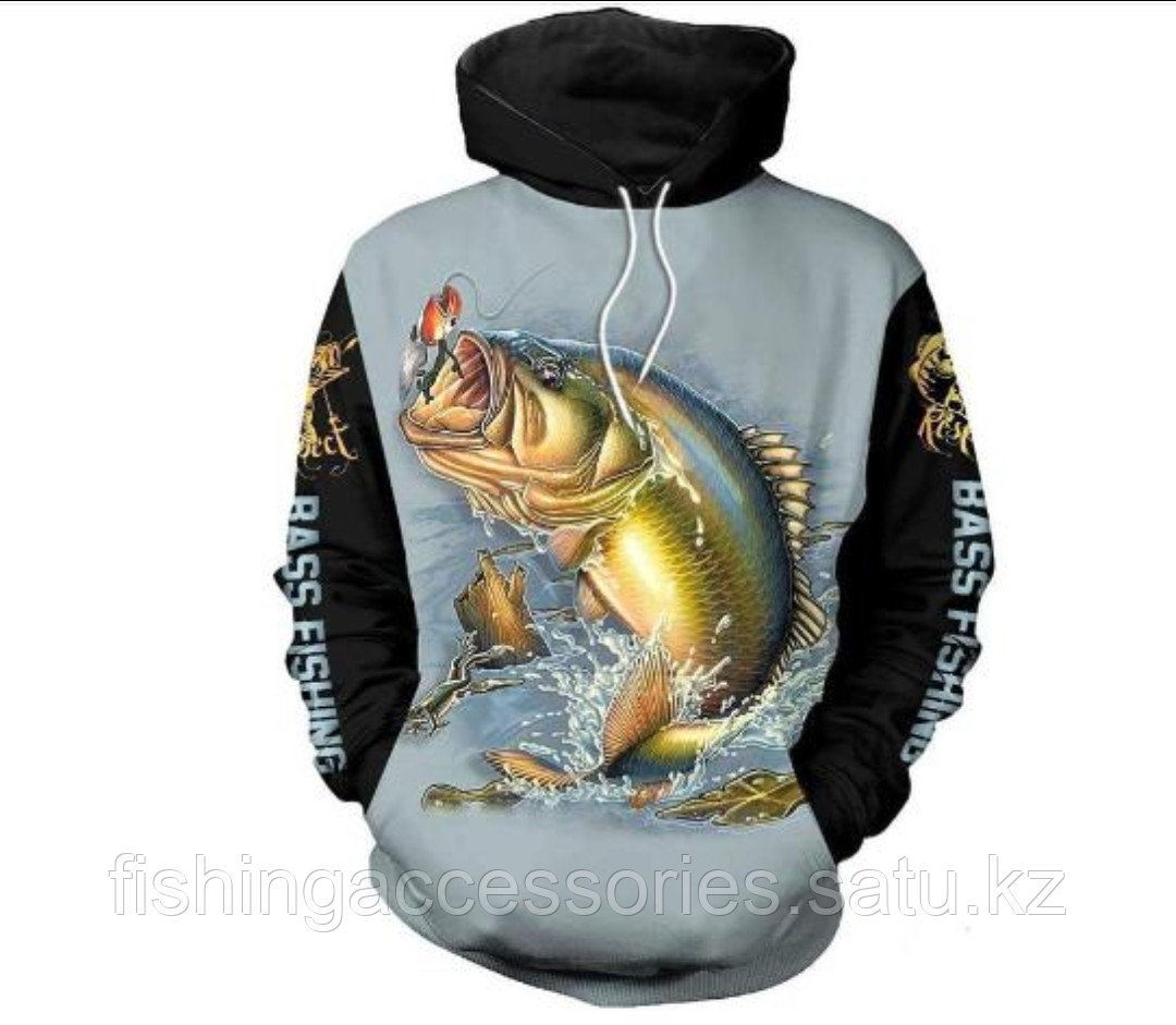 Одежда Кофта с рукавами и капюшоном (джерси) тематическая для рыбаков и рыбачек с рисунками в ассортименте - фото 3 - id-p109185612