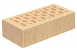 Кирпич лицевой желтый "Слоновая кость" с поверхностью Береста-2 М175. Россия.