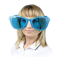 Большие карнавальные очки (голубые с синими стеклами)