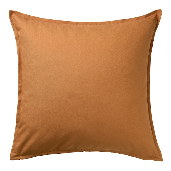 Чехол на подушку ГУРЛИ, коричнево-желтый, 50x50 см