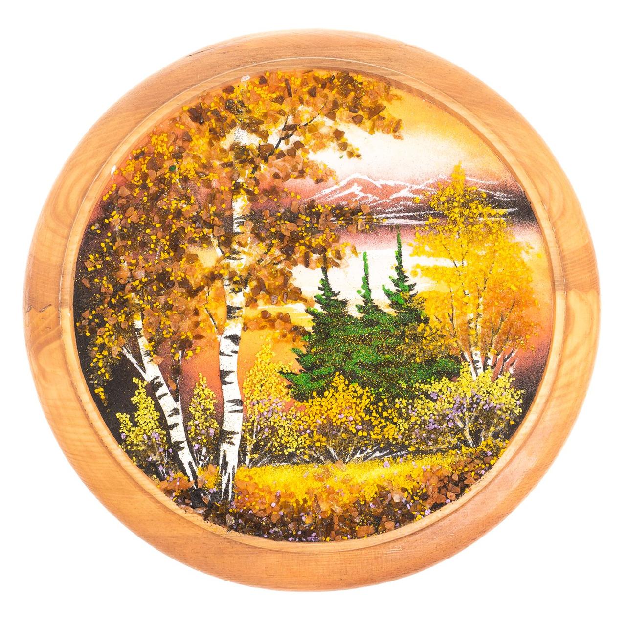 Тарелка декоративная "Осень золотая" 30 см каменная крошка 119579 - фото 1 - id-p80869878