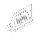 Вкладывающийся дорожный пластиковый барьер (водоналивной блок) 1.2м, фото 2