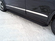 Пороги алюминиевые "Slim Line Black" 1720 мм ТСС для Haval M6 2023-
