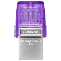 Kingston USB Flash Kingston 256 GB, DataTraveler MicroDuo 3C, USB 3.2, Type-C, Violet, DTDUO3CG3/256GB