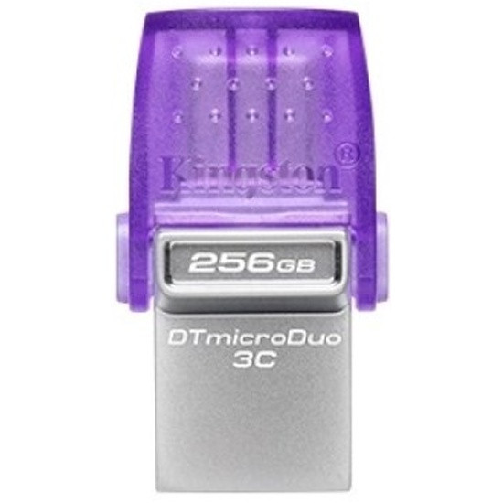 Kingston USB Flash Kingston 256 GB, DataTraveler MicroDuo 3C, USB 3.2, Type-C, Violet, DTDUO3CG3/256GB - фото 1 - id-p110060410