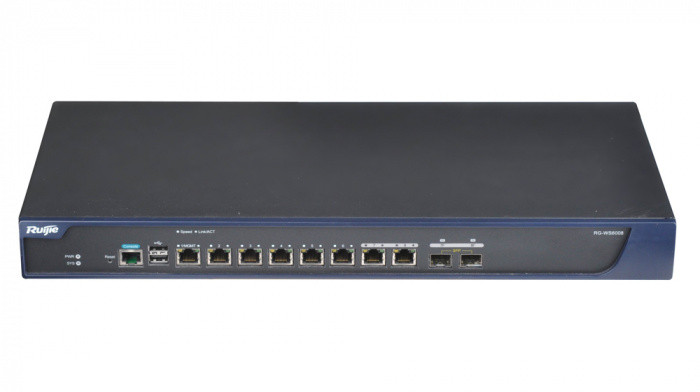 ruijie Контроллер Wi-Fi AP RUIJIE RG-WS6008 (6x1GbE; 2x1GbE/2xSFP combo ports 32AP - 224AP(448 wall AP) with - фото 1 - id-p110060486