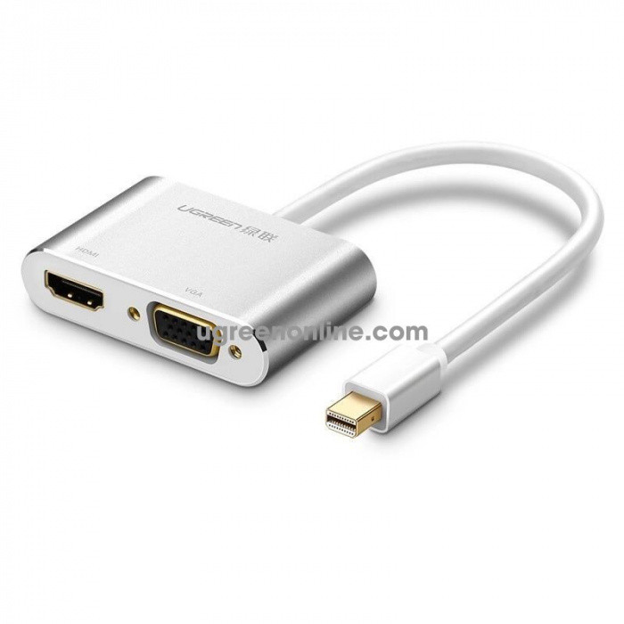 ugreen Адаптер UGREEN MD115 Mini DP to HDMI + VGA Converter (Silver) - фото 1 - id-p110061013