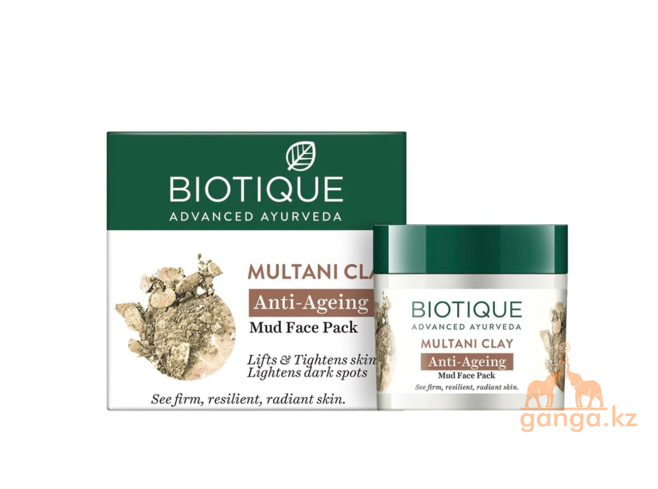 Маска для лица и шеи Био Лечебная Глина Биотик (Anti-Ageing Mud Face Pack BIOTIQUE), 75 гр - фото 1 - id-p31871123