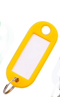 Брелоки для ключей пластиковые, цветные (10 штук) Желтый