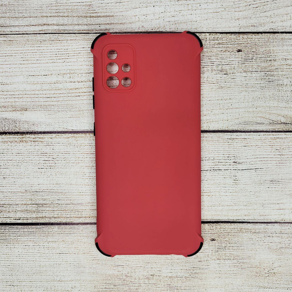 Чехол силиконовый с бортиками на телефон Samsung Galaxy A51 бордовый - фото 1 - id-p110067571