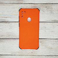 Чехол силиконовый с бортиками на телефон Samsung Galaxy A11 оранжевый
