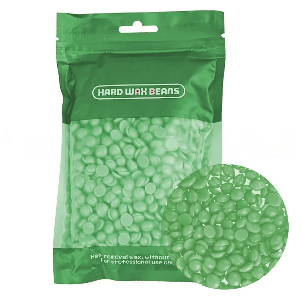 Горячий пленочный воск в гранулах Hard wax beans 100 гр. для депиляции зеленый - фото 1 - id-p43316025