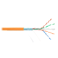 Кабель NIKOLAN F/UTP 4 пары, Кат.6 (Класс E), тест по ISO/IEC, 250МГц, одножильный, BC (чистая медь), 23AWG