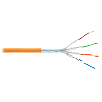 Кабель NIKOLAN F/FTP 4 пары, Кат.6 (Класс E), тест по ISO/IEC, 250МГц, одножильный, BC (чистая медь), 23AWG