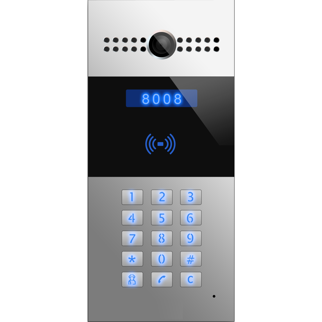 Многоабонентский SIP видеодомофон SNR-MVDP1 с клавиатурой, считывателем карт, камерой, PoE 802.3af, 12V DC - фото 1 - id-p110074710