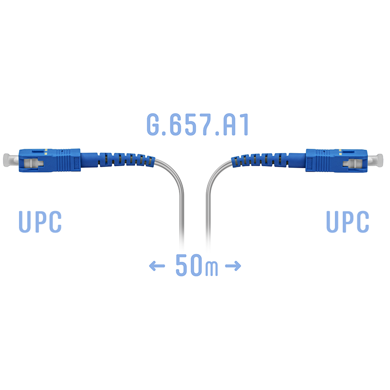 Патчкорд оптический FTTH SC/UPC, кабель 604-02-01W, 50 метров - фото 1 - id-p110073825