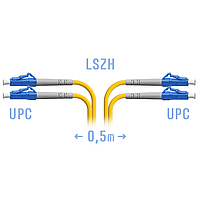 Патчкорд LC-LC/UPC, SM, Duplex 0.5 метр