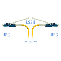 Патчкорд оптический LC/UPC SM Duplex (HD) 5 метров, волокно G.657.A1