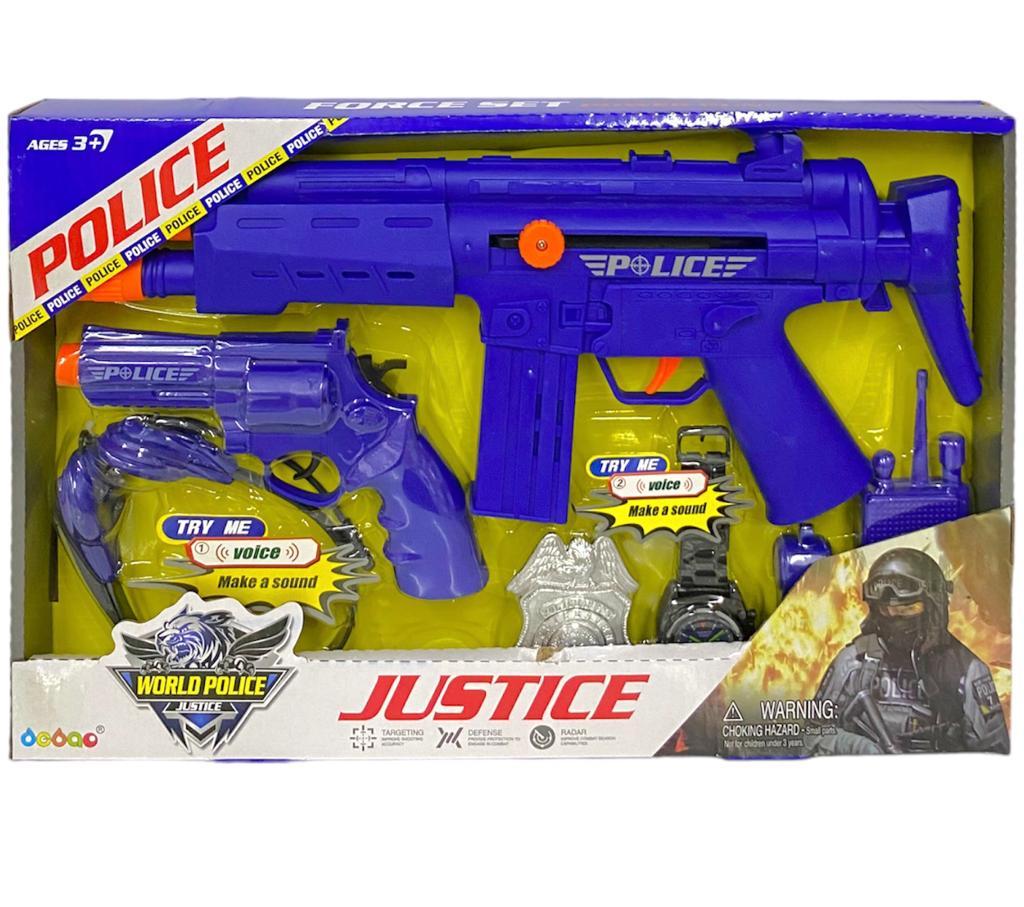 34150 World police "JUSTICE" набор синий 7 предметов 40*25 см