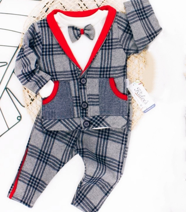 Комплект детской одежды Kidex's 90008 серый на 18 месяцев - фото 2 - id-p112485800