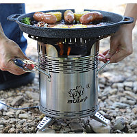 Дровяная горелка для походов Xiaomi Bulin Wood Camping Stove с переходником для газового баллона Арт.7263