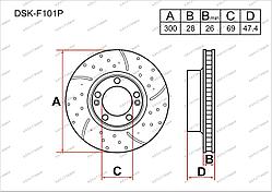 Тормозные диски  HYUNDAI Sonata c 2005 по 2010  2.0 / 2.4 / 3.3 (Передние) PLATINUM