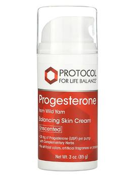 Protocol for Life Balance, Натуральный прогестерон, липосомный крем для кожи, без запаха, 3 унц. (85 г)