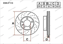 Тормозные диски AUDI  A4  c 1994 по 2008  1.6 / 1.8 / 1.9 / 2.0 / 2.4 / 2.5 / 2.8 / 3.0 (Передние)