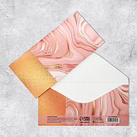 SКонверт для денег «Розовый мрамор», 16,5 × 8 см 7420558