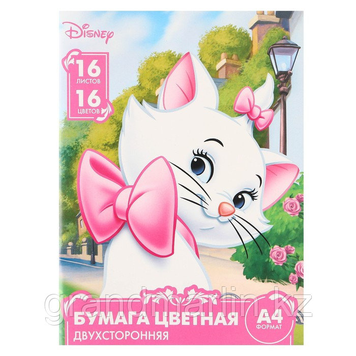 Бумага цветная двусторонняя "Мари и розы", А4, 16 листов, 16 цветов, Коты-аристократы   9508670, фото 1