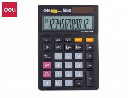 Калькулятор настольный DELI "M01320" 12 разрядный, 149х104х26,6 мм, черный - фото 1 - id-p110087719