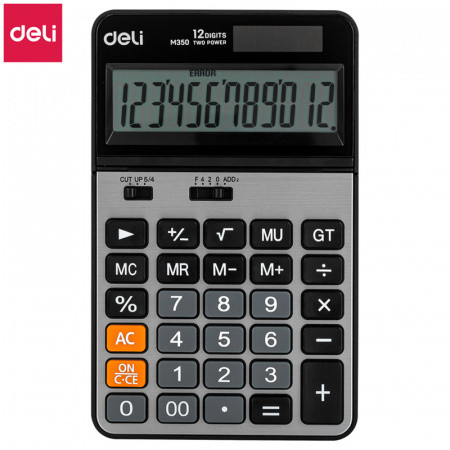 Калькулятор настольный DELI "M350" 12 разрядный, 178х110х26,5 мм, серебро