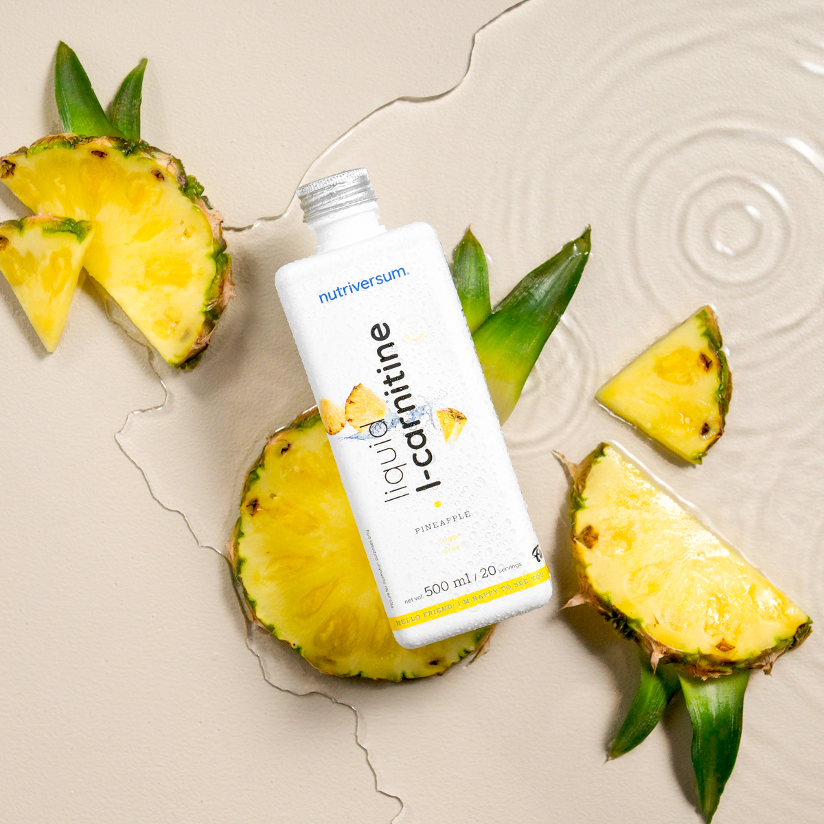 Л-карнитин FLOW - L-Carnitine Liquid, 500 ml, NUTRIVERSUM Pineapple - фото 1 - id-p107267887