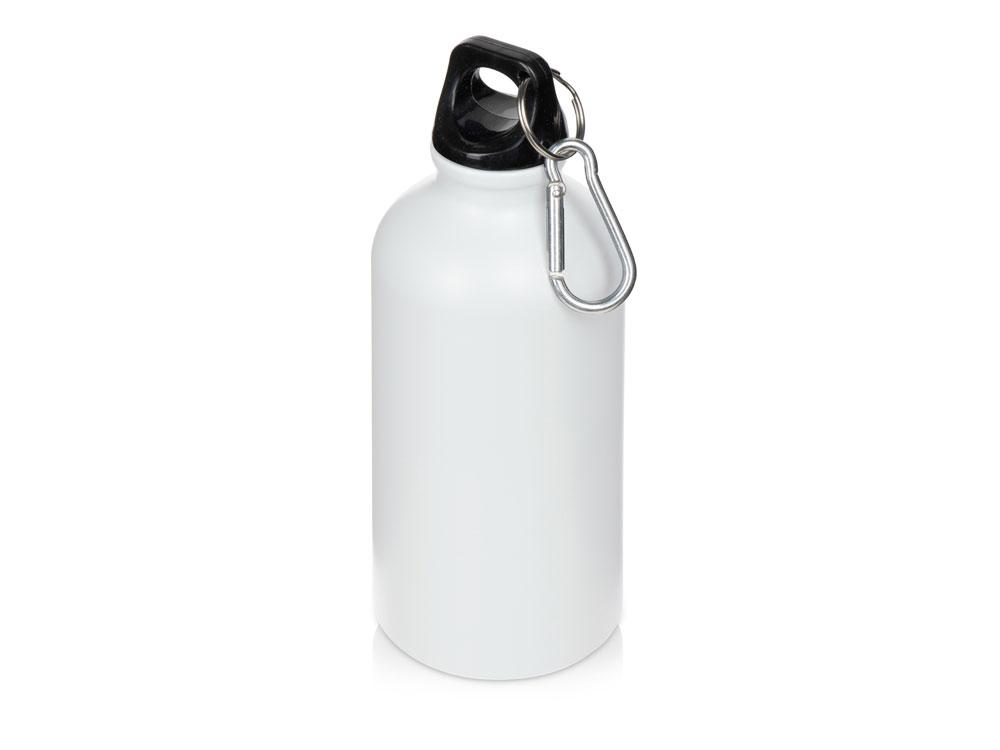Матовая спортивная бутылка Hip S с карабином и объемом 400 мл, белый - фото 1 - id-p110092535