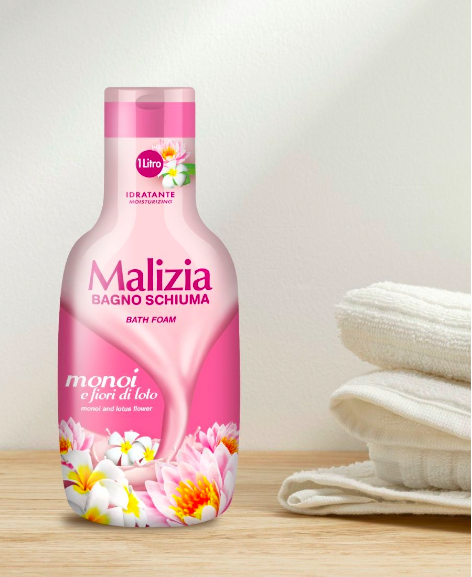 Пена для ванны «Monoi & Lotus flowers» торговой марки Malizia 1000 мл - фото 1 - id-p95270870