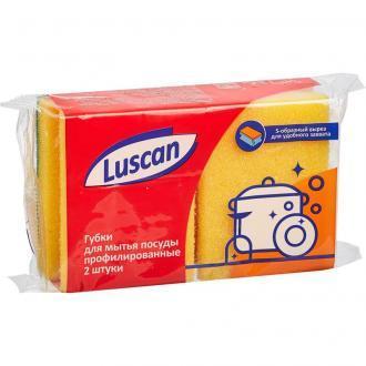 Губка для посуды, 2 шт, профильная, Luscan Economy, , упак