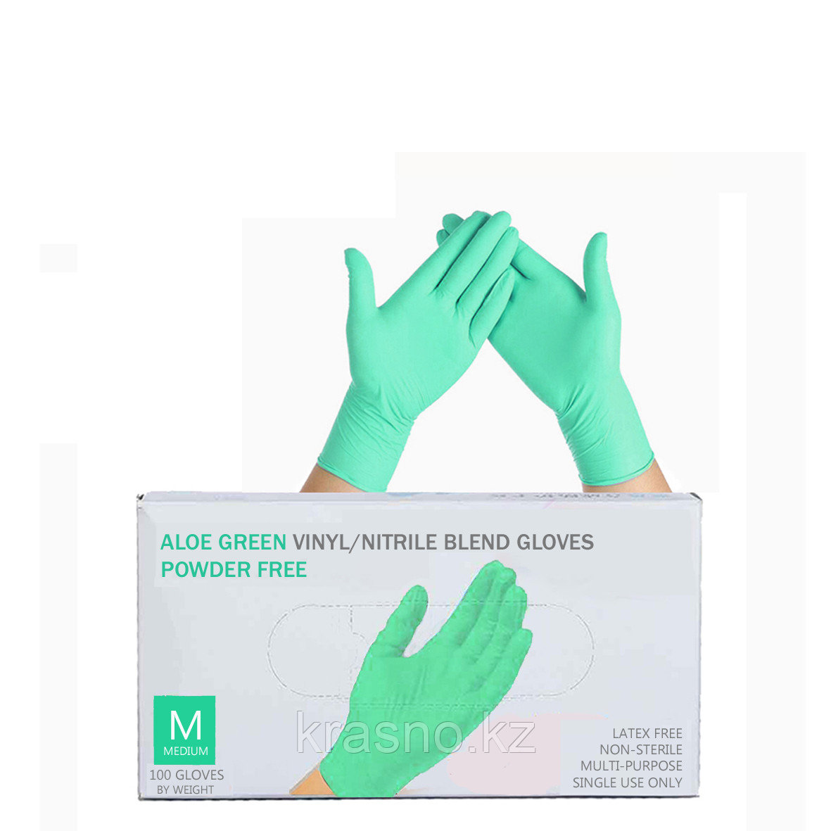 Перчатки винило нитрил blend gloves M Мятные 50пар/уп - фото 1 - id-p110100030