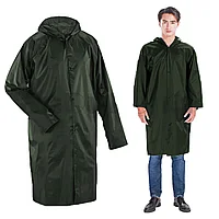 Универсальный плащ-дождевик с кнопками с козырьком 3XL темно зеленый