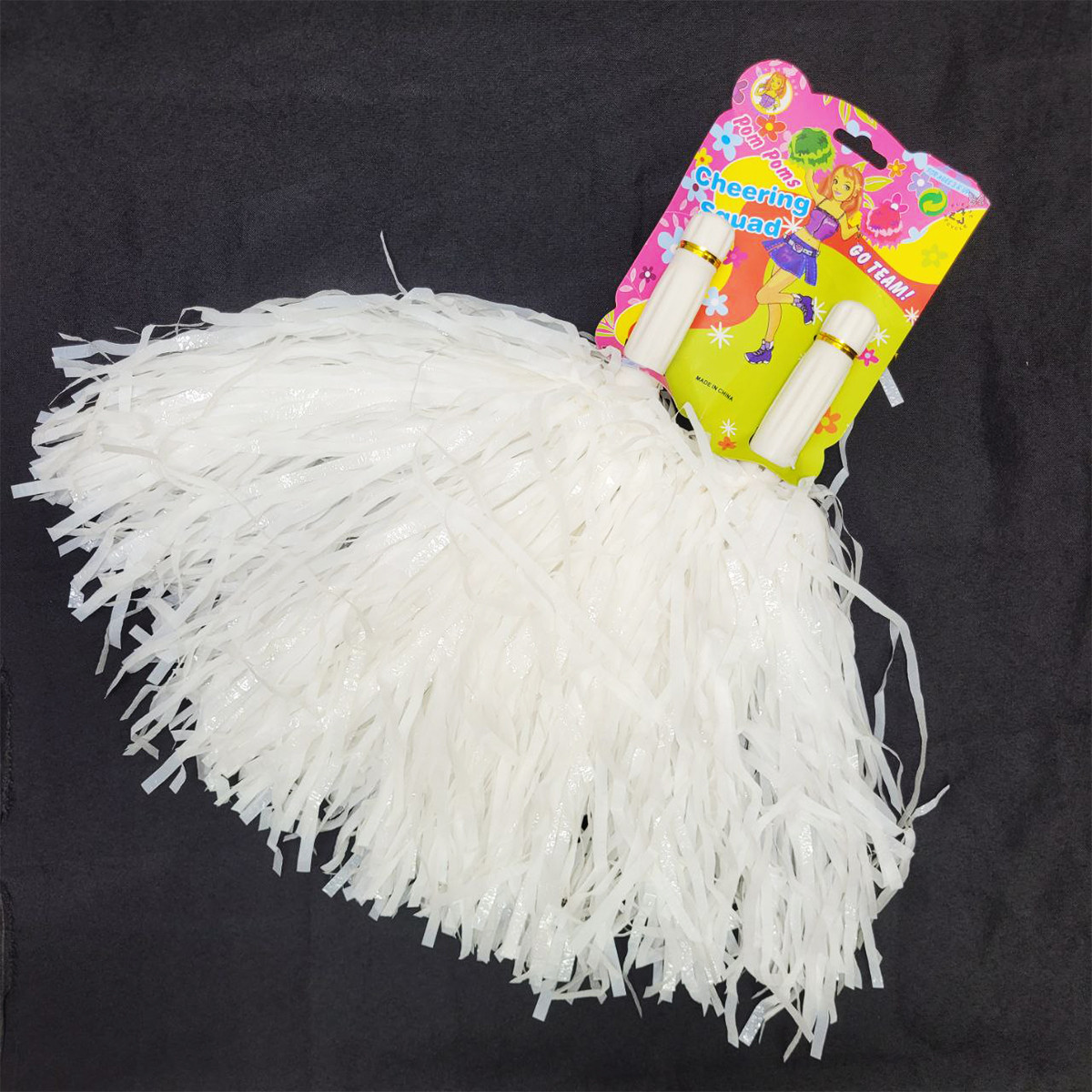 Помпоны для черлидинга большие (белые)